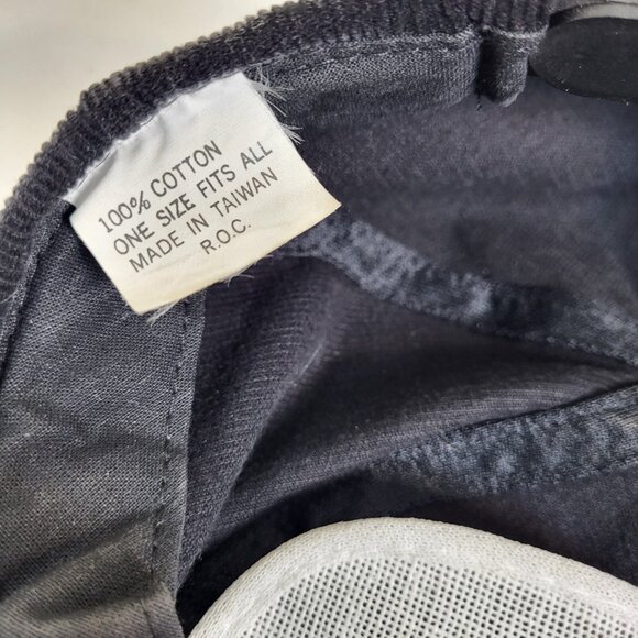 AKZO NOBEL Hat Snapback Baseball Vintage 90s Cap CORDUROY Dad Trucker Black - Picture 11 of 12